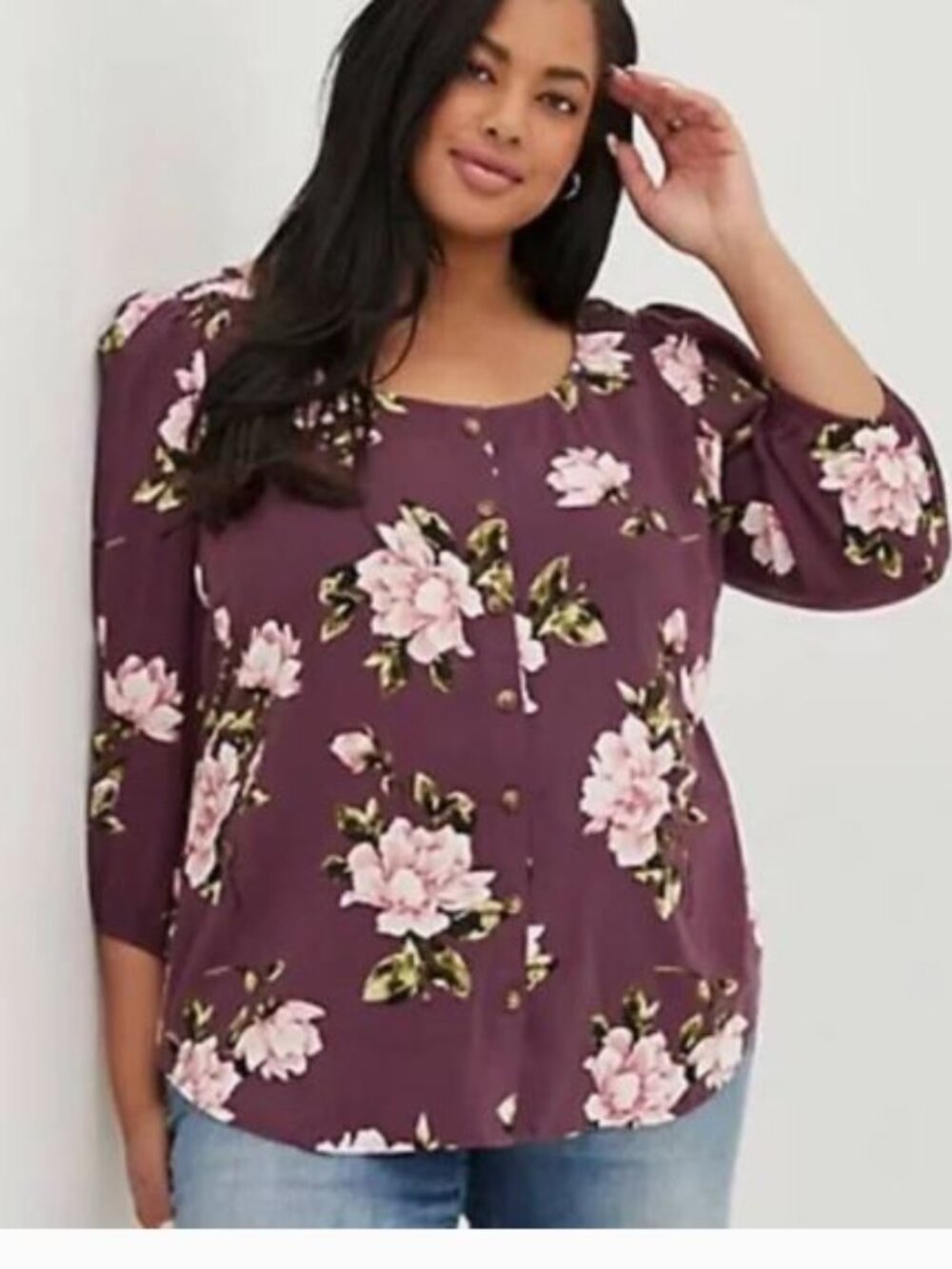Torrid Floral Print Blouse
